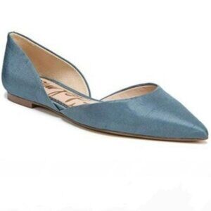 NWT Sam Edelman Rodney Flat In Storm Blue Silk Size 6 Fairy Mermaid Silk Office